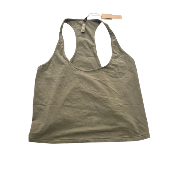 Skims New Vintage Cropped Tank Top Racerback Shirt Army Green 4X NWT - Picture 2 of 6